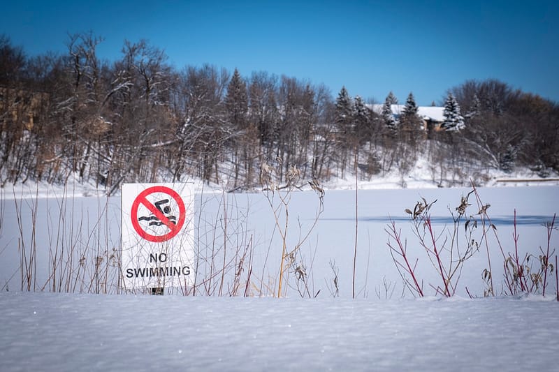 no swimming in winter